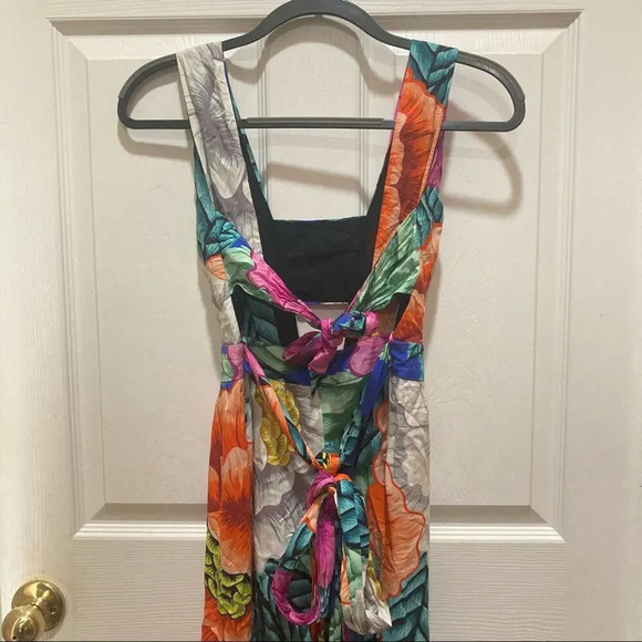 MARA HOFFMAN Cut Out Front Jumpsuit in Flora Stone Size 6 Tropical Floral Print - Picture 7 of 11
